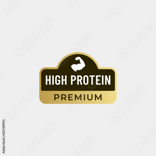 High Protein label stamp vector isolated. High Protein Rubber Stamp. Label for high protein product with low calorie. Rubber stamp.