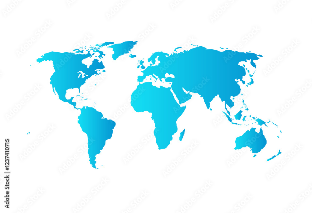 Vector designs of complete world map in light blue color on white background Vector designs of complete world map in light blue color on white background