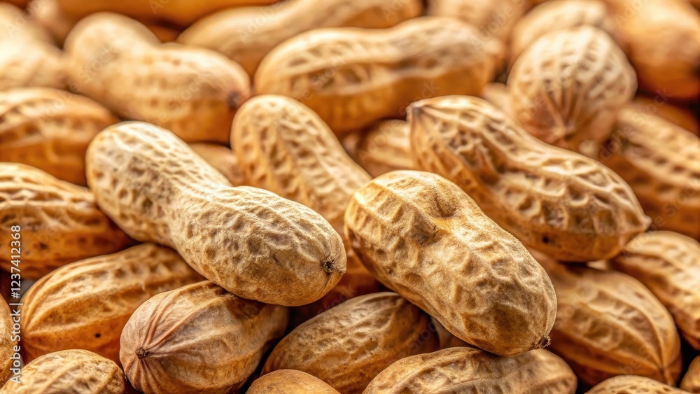 Close-up shot of dried peanuts with a slight crack on its surface Close-up shot of dried peanuts with a slight crack on its surface