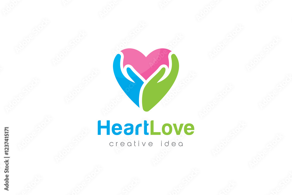 Creative People Care Concept Logo Design Template Creative People Care Concept Logo Design Template