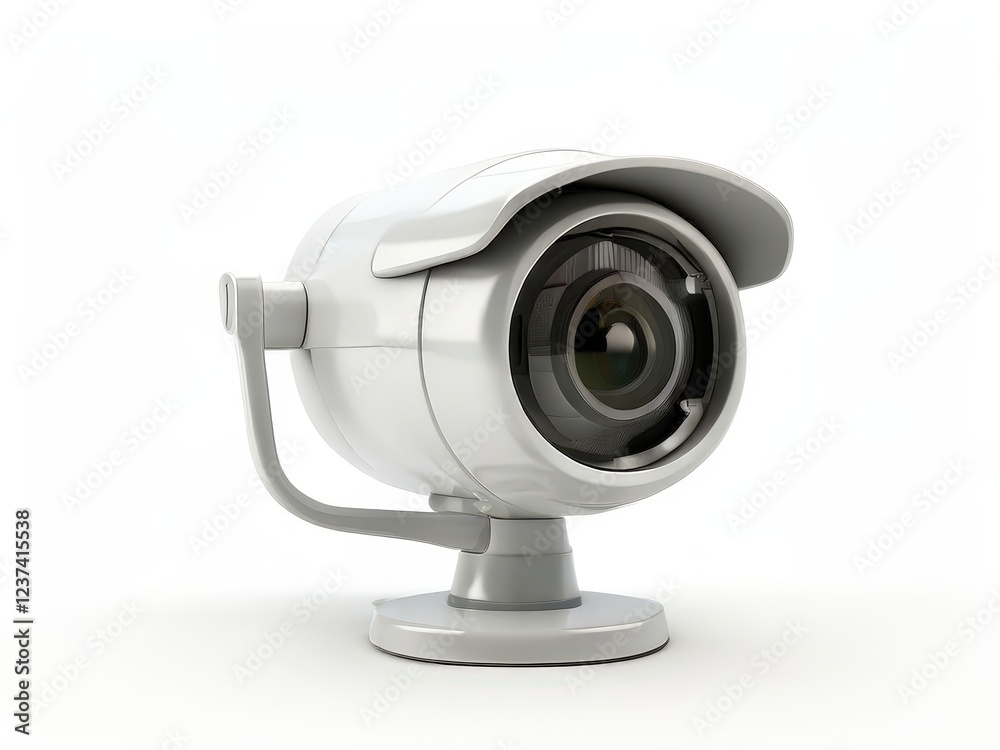 the AI Image Generator, Camera On Red Background For Home Or Business Security the AI Image Generator, Camera On Red Background For Home Or Business Security