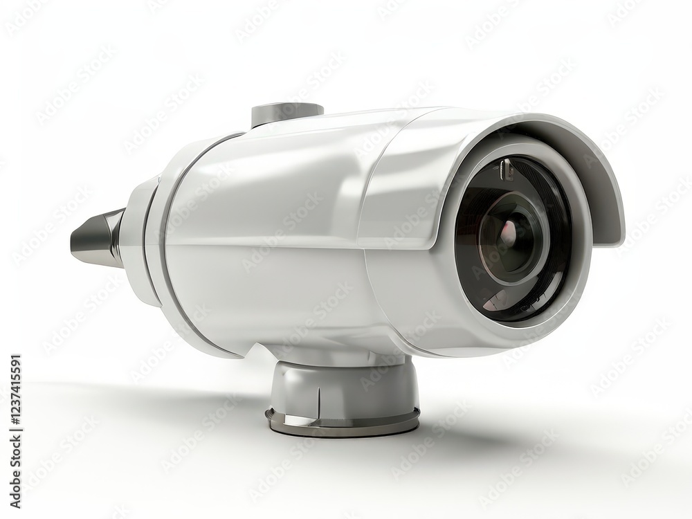 the AI Image Generator, Camera On Red Background For Home Or Business Security the AI Image Generator, Camera On Red Background For Home Or Business Security