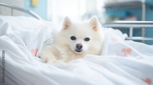 White Pomeranian on Bed: An...