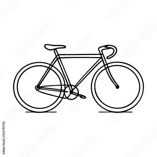 Line art bicycle illustration on a white background