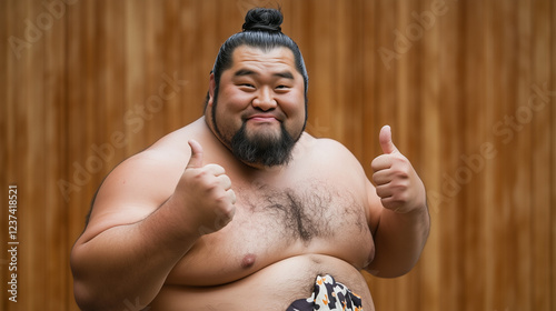 Sumo Wrestler with Thumbs U...