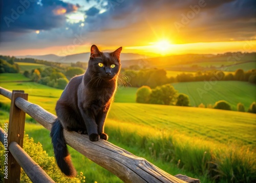 Majestic black cat drone photography: elegant aerial perspectives redefine feline artistry.