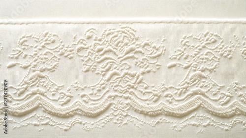 Elegant Cream Fabric With Intricate Embroidered Detail