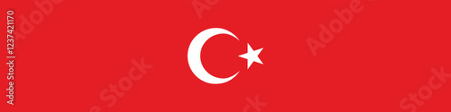 Turkey flag long banner digital vector illustration