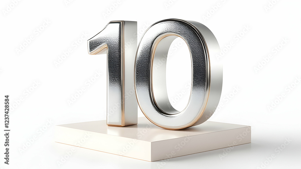 Elegant Silver and Gold Number Ten Anniversary Celebration Design Elegant Silver and Gold Number Ten Anniversary Celebration Design