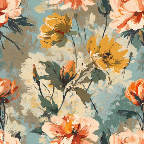 floral background vintage design detailed pattern