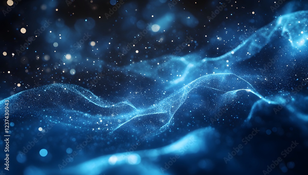 Abstract Blue Particle Wave Background Image Abstract Blue Particle Wave Background Image