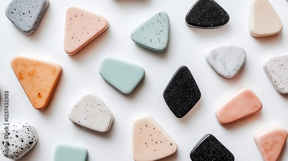 Abstract shapes pastel colors speckled design Abstract shapes pastel colors speckled design