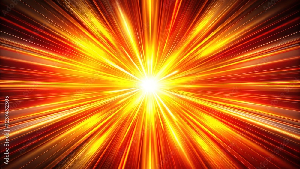 Obraz premium Abstract light bursts in red, orange, and yellow create a dynamic, energetic radiance.