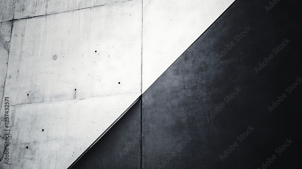 Abstract Concrete Wall Divided by Diagonal Line Abstract Concrete Wall Divided by Diagonal Line