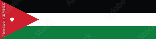 Jordan flag long banner digital vector illustration