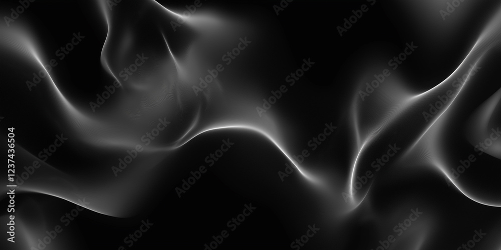 Obraz premium Abstract black and white waving background creating smooth shapes