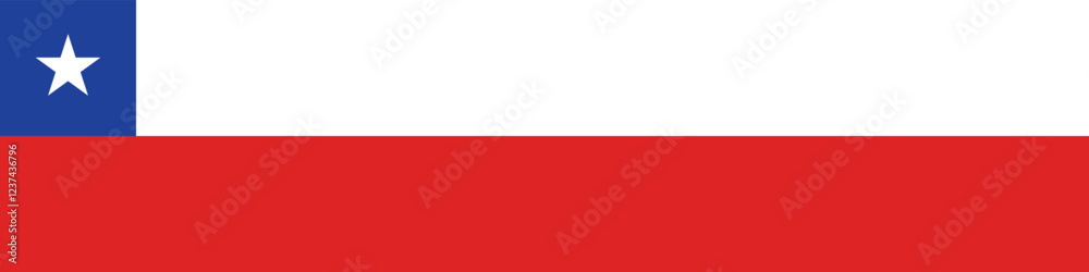 Chile flag long banner digital vector illustration Chile flag long banner digital vector illustration