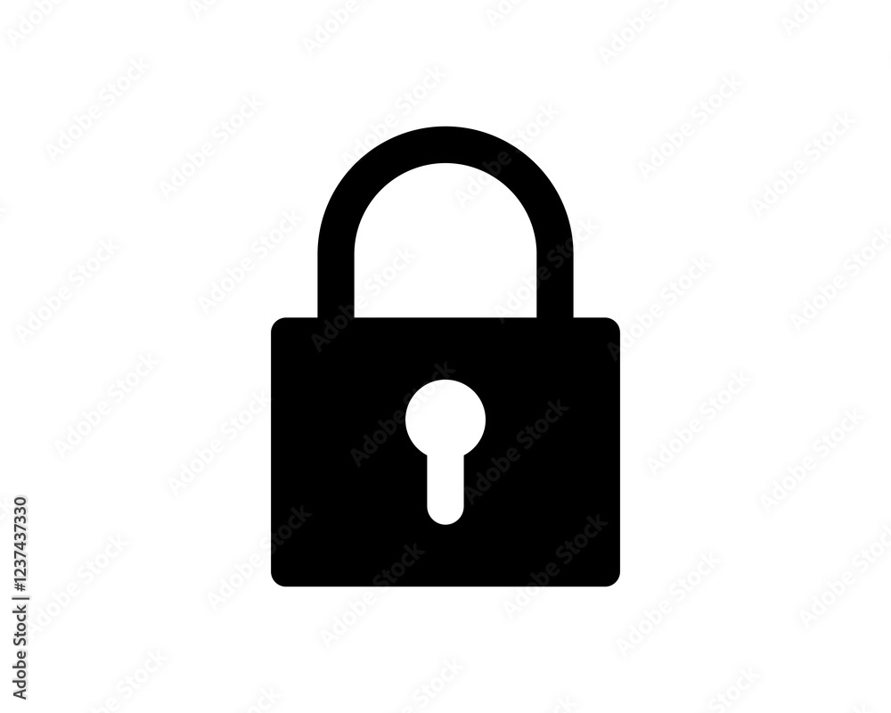Simple, bold black padlock icon. Perfect for websites, apps, and presentations needing a security or privacy symbol. Clean design ensures versatility and easy readability. Simple, bold black padlock icon. Perfect for websites, apps, and presentations needing a security or privacy symbol. Clean design ensures versatility and easy readability.