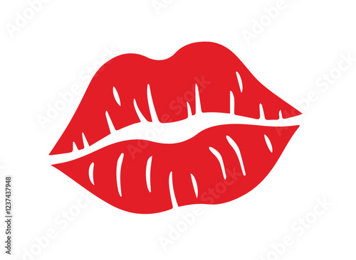 Red lips. Vector illustration, Beautiful woman's mouth icon. Can be used to design shirts, cards, logos, etc.