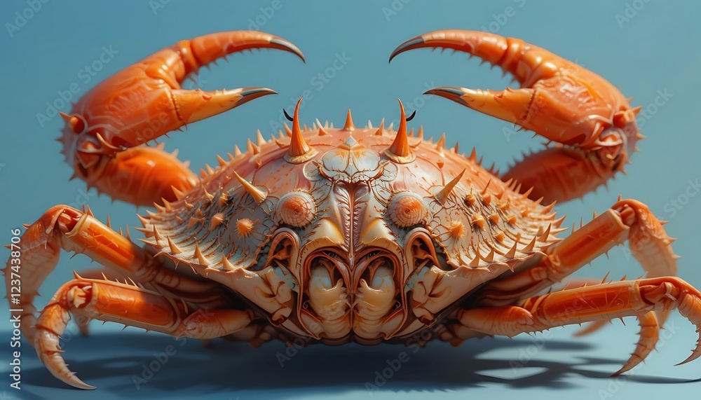 Spiked Crab Detailed Render Artistic Representation