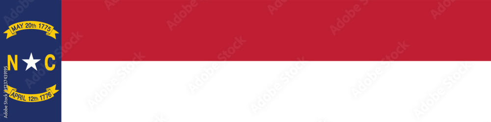 North Carolina flag long banner digital vector illustration
