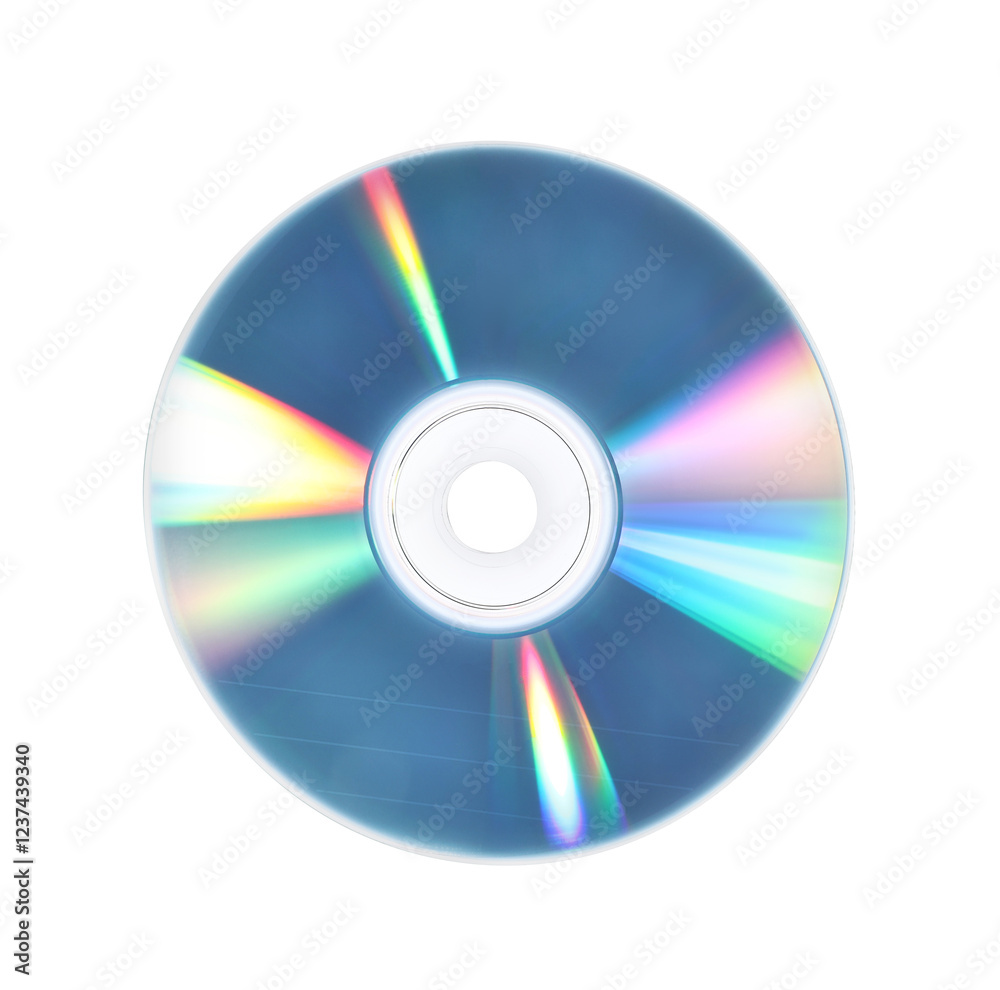 One shiny compact disc isolated on white One shiny compact disc isolated on white
