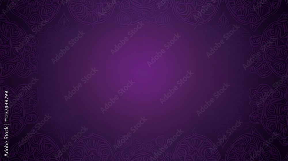 Purple Background With Intricate Ornamental Borders Purple Background With Intricate Ornamental Borders