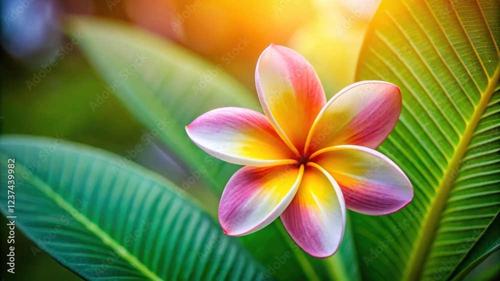 Fototapeta premium Frangipani, tropical flower, exotic bloom, fragrant blossom