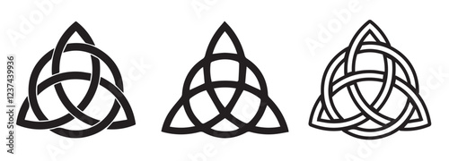 Celtic trinity knots, icon.  Celtic Knot symbol. Trinity sign. Endless knots collection.