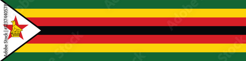 Zimbabwe flag long banner digital vector illustration