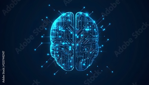 Wallpaper Mural Digital Brain Circuitry Illustrates Neural Network Connections Torontodigital.ca