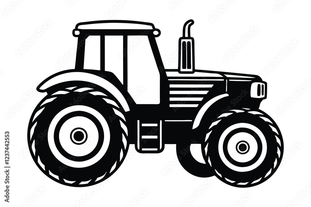 Obraz premium tractor vector illustration on white background