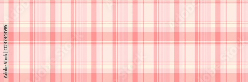 Editable seamless fabric plaid, book background pattern vector. Plain tartan texture textile check in misty rose and old lace colors.