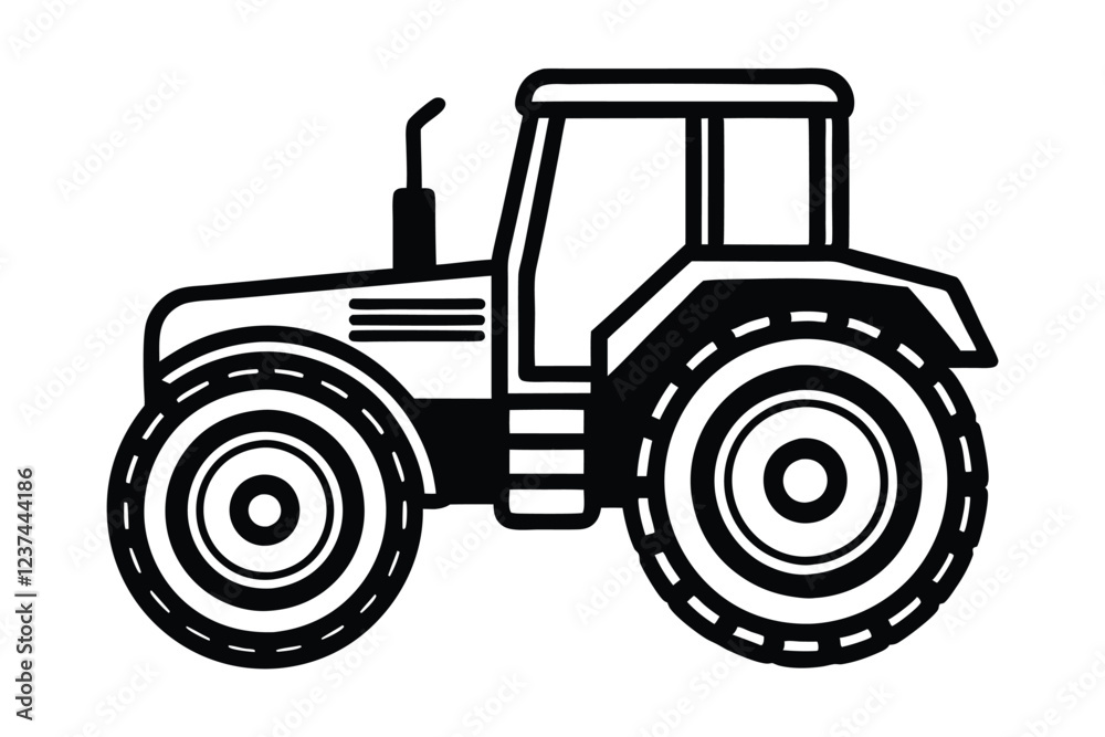 Obraz premium tractor vector illustration on white background