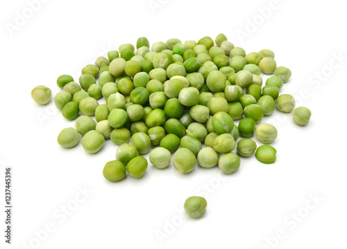 Fresh peas isolated on white background photo