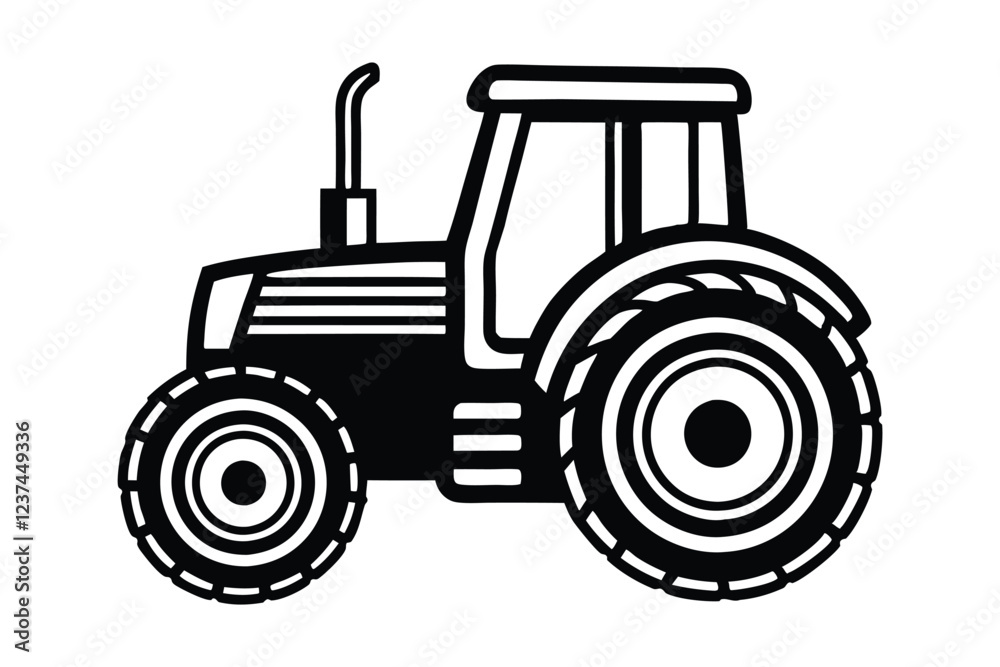 Obraz premium tractor vector illustration on white background