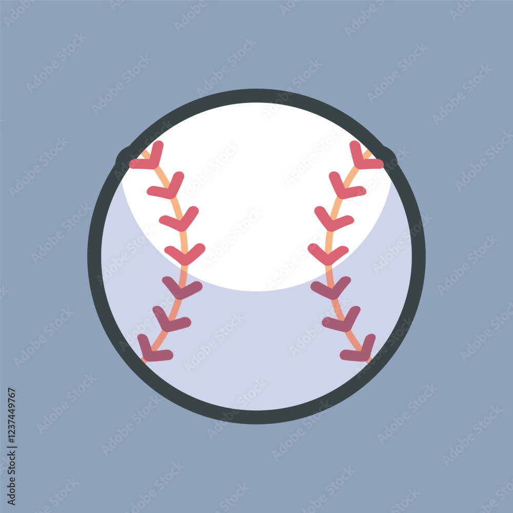 Obraz premium base ball with outline flat vector design.