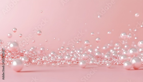 Pink Pearl Bubbles Floating and Falling Softly