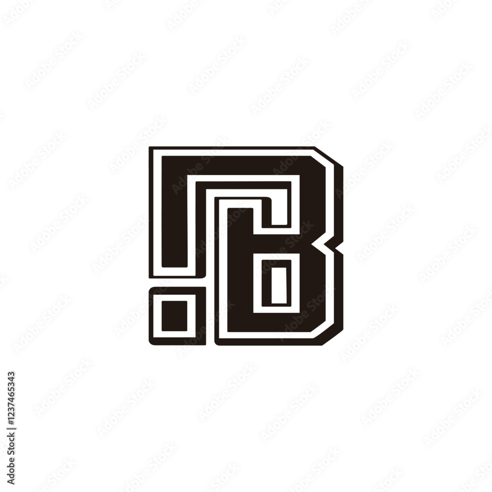 letter ib lowercase outline simple linked logo vector letter ib lowercase outline simple linked logo vector