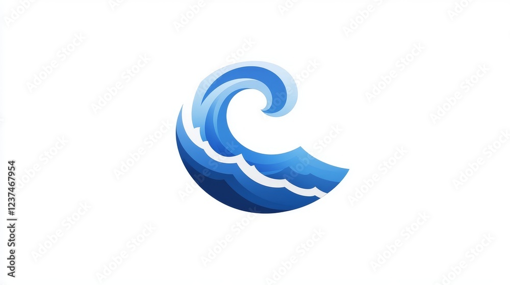 Ocean wave logo design coastal area graphic artwork blue tones artistic viewpoint branding concept Ocean wave logo design coastal area graphic artwork blue tones artistic viewpoint branding concept