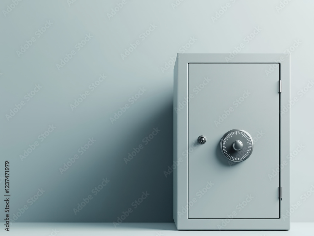 Secure Metal Safe with Combination Lock in Minimalist Setting Secure Metal Safe with Combination Lock in Minimalist Setting