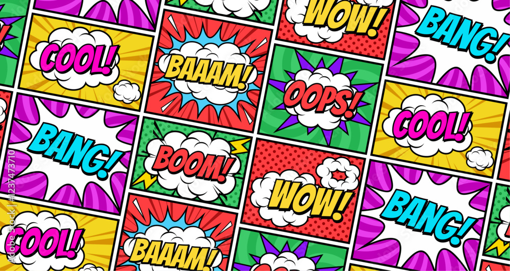custom made wallpaper toronto digitalCollection of multicolored comic sound Effects