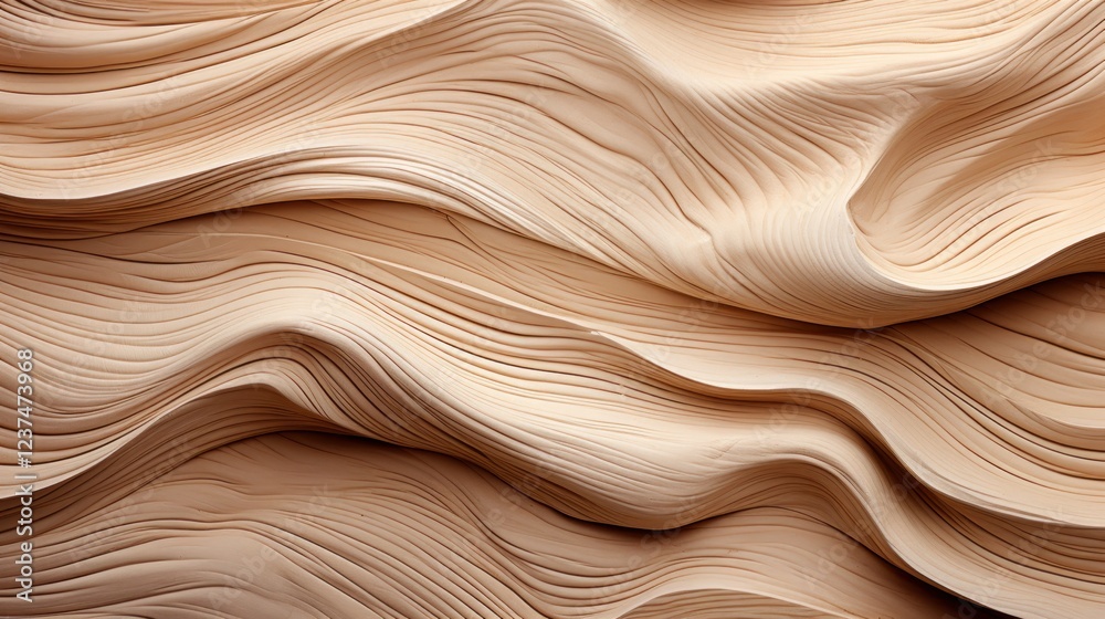 Obraz premium Abstract Beige Waves: A Study in Smooth Curves and Textured Layers