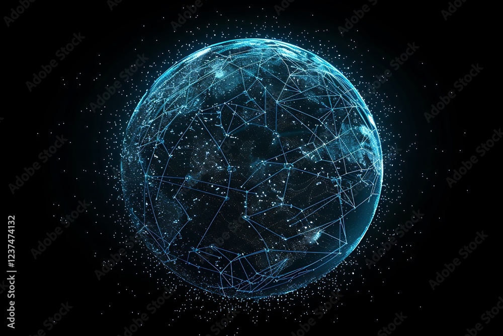 Naklejka premium Global network connection over the world