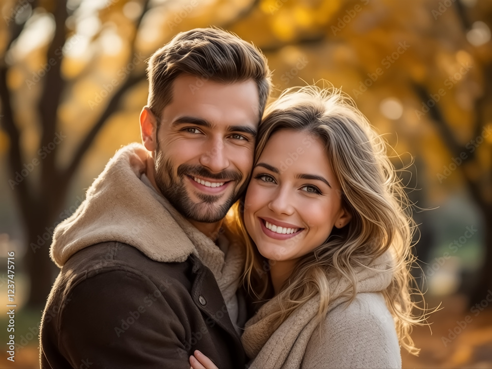Close-up Portrait of a Smiling Couple Close-up Portrait of a Smiling Couple