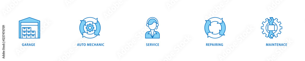 Car servicing icon set flow process which consists of repairing, maintenace, service, auto mechanic, garage icon live stroke and easy to edit . Car servicing icon set flow process which consists of repairing, maintenace, service, auto mechanic, garage icon live stroke and easy to edit .