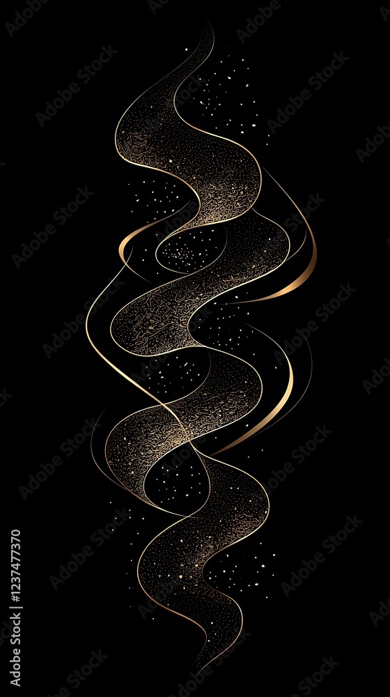 Fototapeta premium Abstract Islamic background with fluid golden shapes