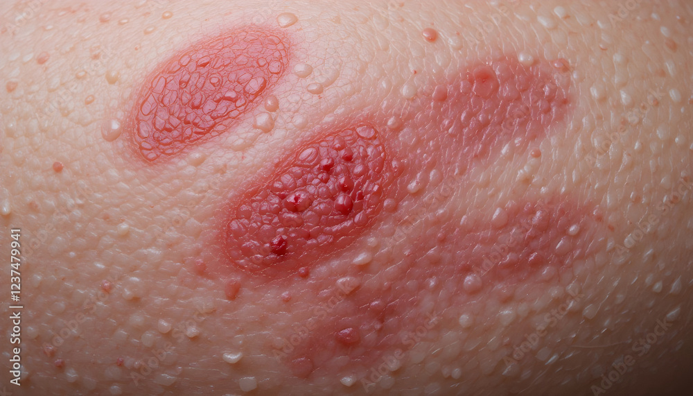 Fototapeta premium Close-up of Skin with Inflammatory Lesions