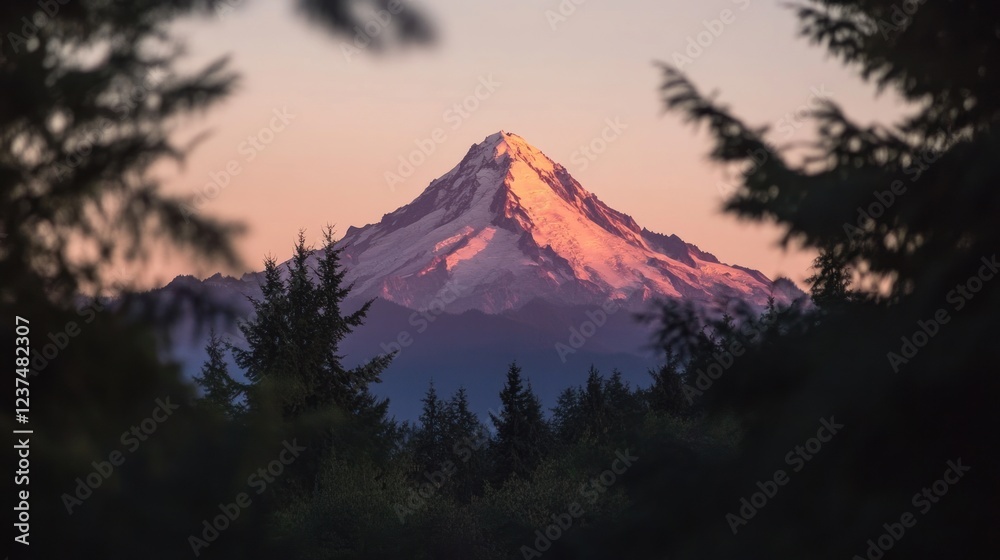 Majestic Mount Rainier at Sunset: A Breathtaking View Majestic Mount Rainier at Sunset: A Breathtaking View