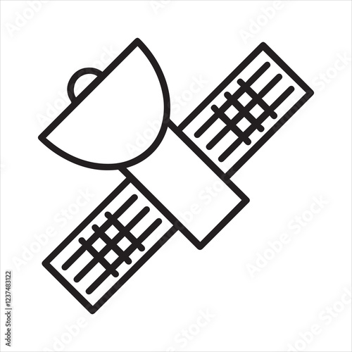 Space satellite  icon vector art illustration.